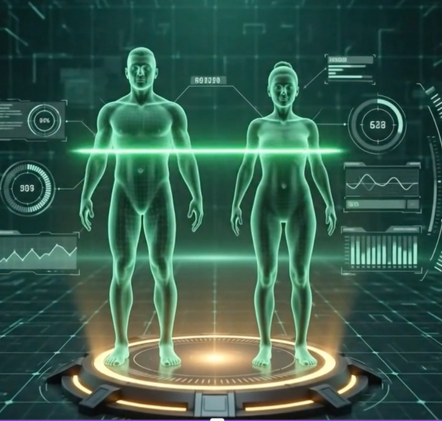 Scanner corporal lendo o corpo todo